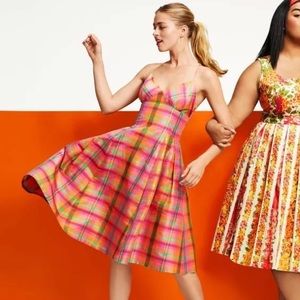 Isaac Mizrahi Target Plaid Silk Taffta Full Skirt